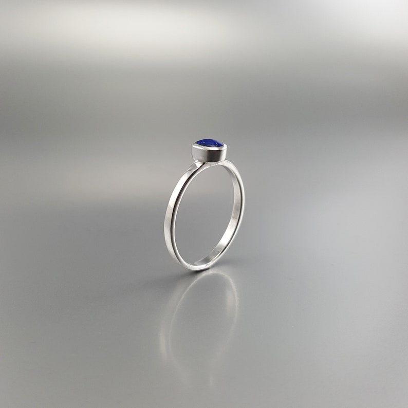blue and silver Classic Lapis Lazuli ring with Sterling silver AAA Grade stone gift idea solitaire gemstone ring solid gold