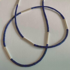 Necklace fine Lapis Lazuli with gold or silver unique gift for her or him natural matte blue genuine gemstone September December birthstone