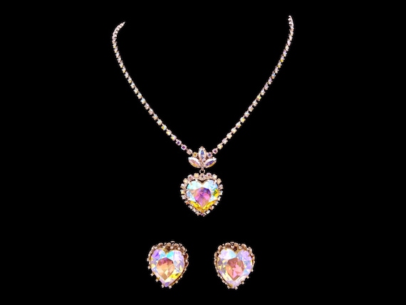 Vendome Necklace Earrings Set, Large Aurora Borea… - image 1
