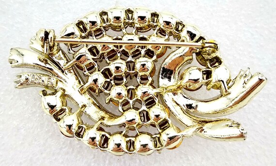 Topaz Lisner Brooch, Signed Lisner Light Colorado… - image 2