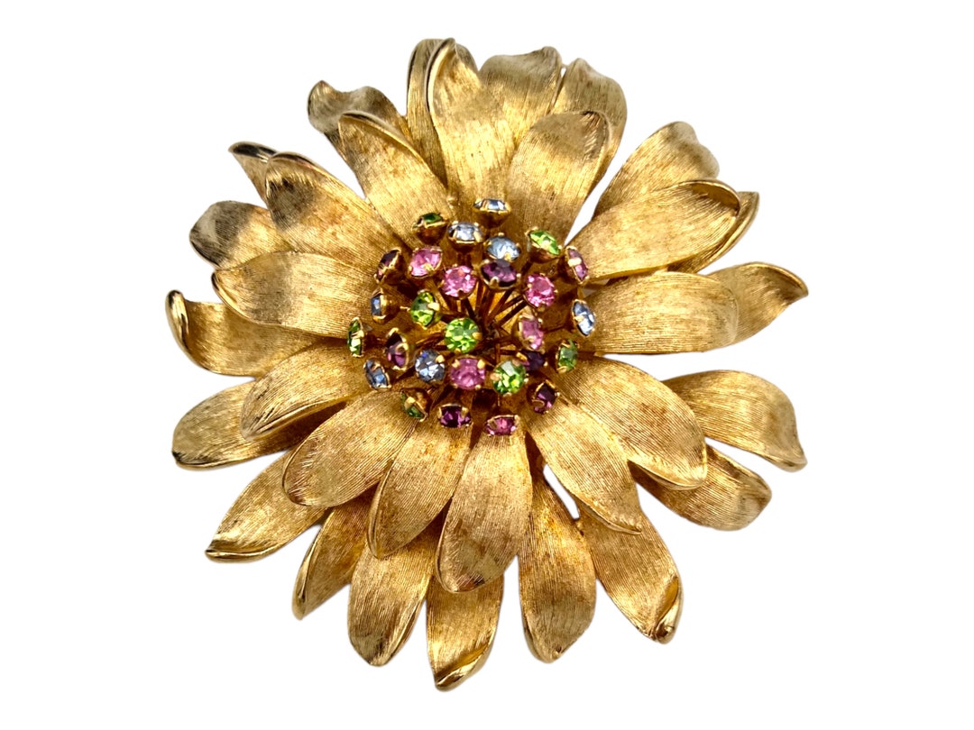 Suspension Décorative Fleur Strass Champagne - 13 Cm De Diamètre - Pour Collection Ex-voto Ou Décoration