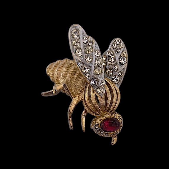 Flying Insect Rhinestone Bug Brooch