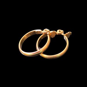 Signed Monet Gold Hoop Clip Earrings