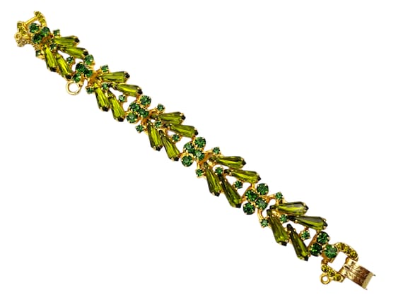 Green Juliana Parure, Necklace Bracelet Earrings,… - image 3