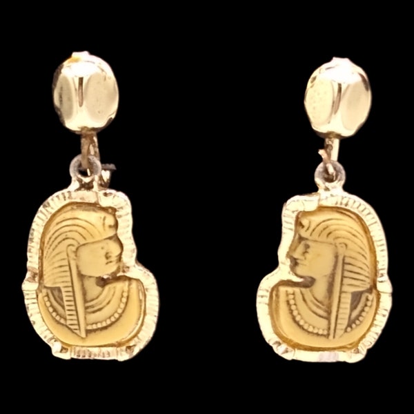 Egyptian Screw Back Earrings, interesting Egyptian Pharaoh Dangly Earrings!