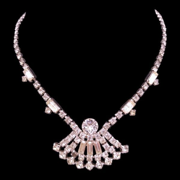 rhinestone necktie necklace