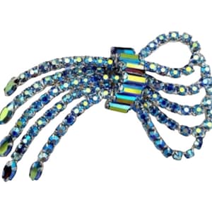Blaue Strass Brosche, Saphir Aurora Borealis Strass Schleife Brosche, Unglaubliche Steine!