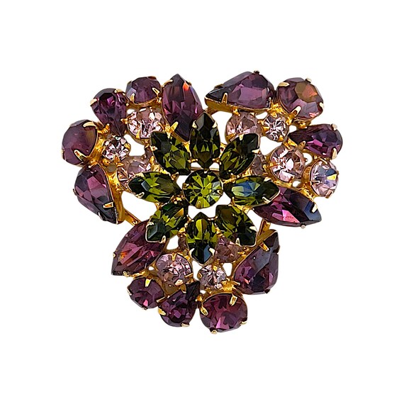 Purple Pansy Rhinestone Brooch