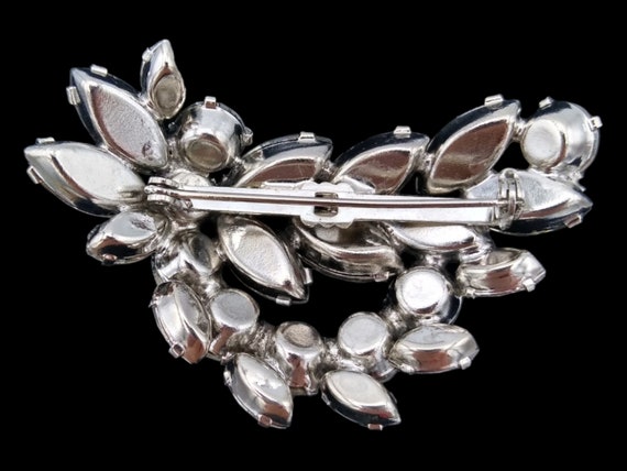 Clear Rhinestone Brooch, Large Clear and Marquise… - image 2