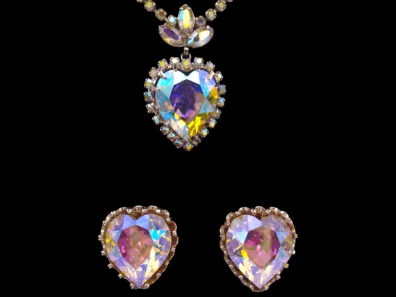 Vendome Necklace Earrings Set, Large Aurora Borea… - image 3