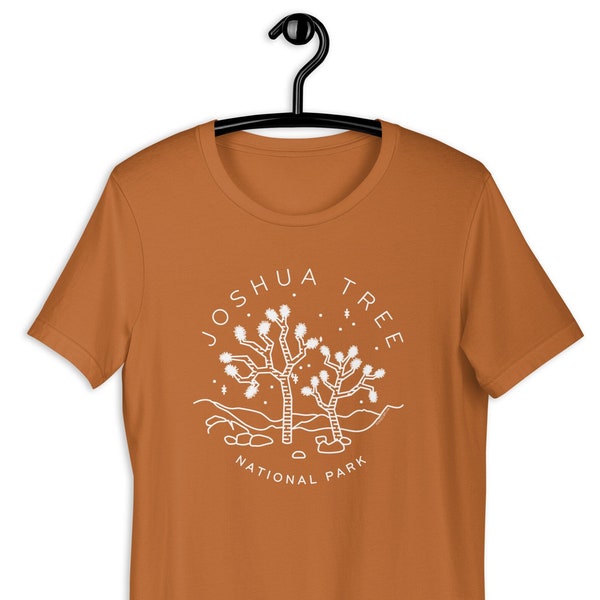 Joshua Tree T-Shirt National Parks Triblend Tee - jtree shirt gift, national parks art, nature lover gift, camping nature t-shirt clay brown