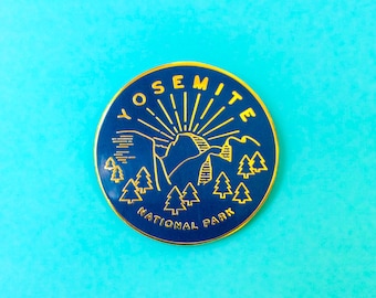 Yosemite Enamel Pin - national park lapel pin gift, cloisonne pin, nature lover gift, outdoorsy gifts, gold enamel pin, flair game, pin game