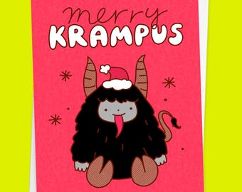 Krampus Christmas Holiday Card "Merry Krampus" - Bavarian Krampuskarten