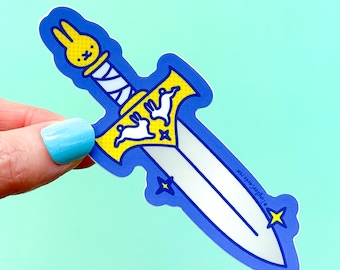 Medieval Bunny Dagger Knife Vinyl Sticker