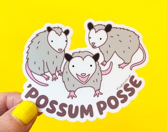 Funny Opossum Pals Vinyl Sticker "'Possum Posse" - Animal Lover Decal for Laptop, Water Bottle