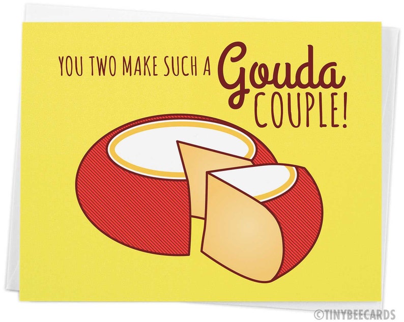 Funny Wedding Card gouda Couple Cheese Pun Etsy