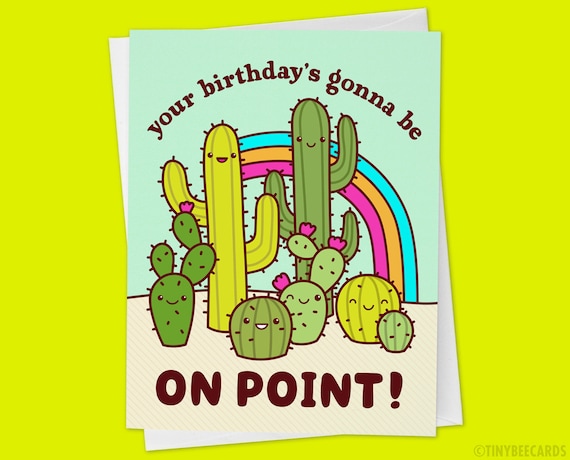 Cactus Birthday Card "On Point" - cute kawaii cacti, desert illustration,  rainbow card, Southwestern birthday, nature lover friend, saguaro - Etsy  sterreich