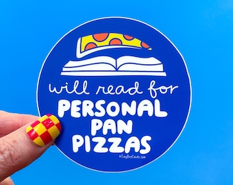 Reading for Personal Pan Pizzas 80s Kid Millennial Vinyl Sticker