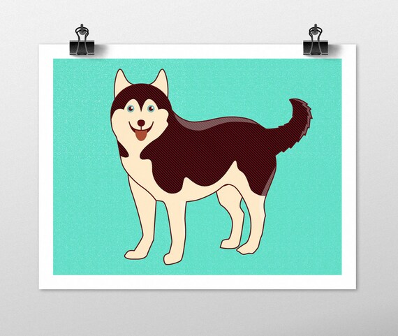 Produkty Podobne Do Husky Dog Art Print Pies Odbitki Serii