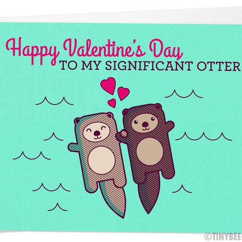 Cute Valentines Day Card Significant Otter Funny - Etsy Cute Valentines Day Card Significant Otter Funny - Etsy
