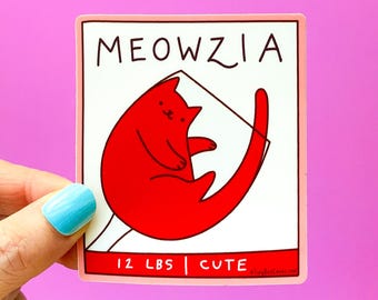 Meowzia Boxed Wine Cat Vinyl Sticker