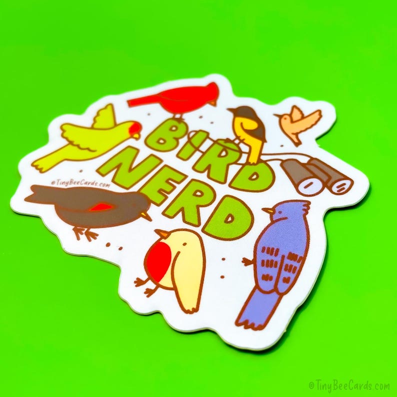 Bird Nerd Vinyl Sticker - Bird Watcher Animal Lover Birding Gift image 3