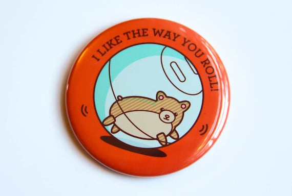 Pin Magnet or Pocket Mirror Funny Corgi Dog ButtonHey Corgeous