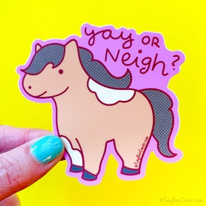 Horse Lover Vinyl Sticker Yay or Neigh Decal - Etsy
