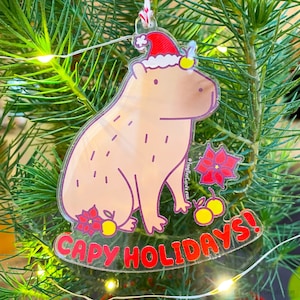 Capybara Christmas Ornament "Capy Holidays"