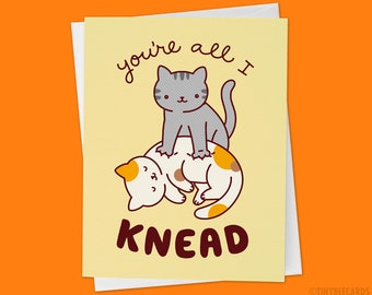 Tarjeta de San Valentín, de amor o de aniversario con un gato: "Todo lo que amasé"