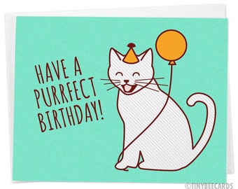 Carte De Chat Noir Carte De Salutation De Chat Chat Noir Etsy