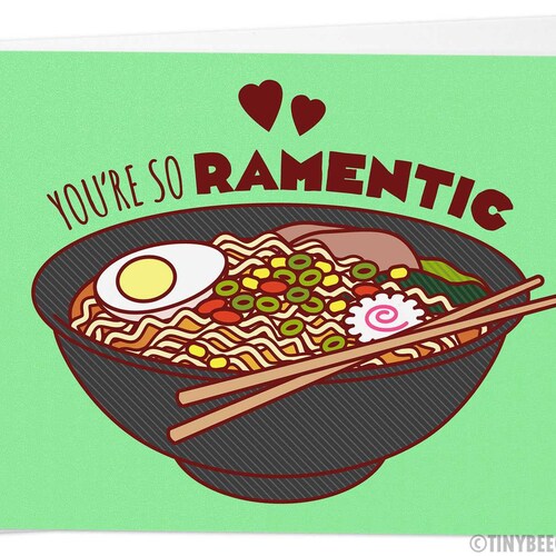 Funny Love Card you're so Ramentic Ramen - Etsy