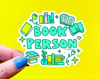 Book Person Vinyl Sticker - Bookish Gift for Reading Lover, Ebook or E-Reader Decal for Him or Her