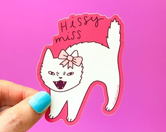 Hissy Miss Angry Cat Vinyl Sticker