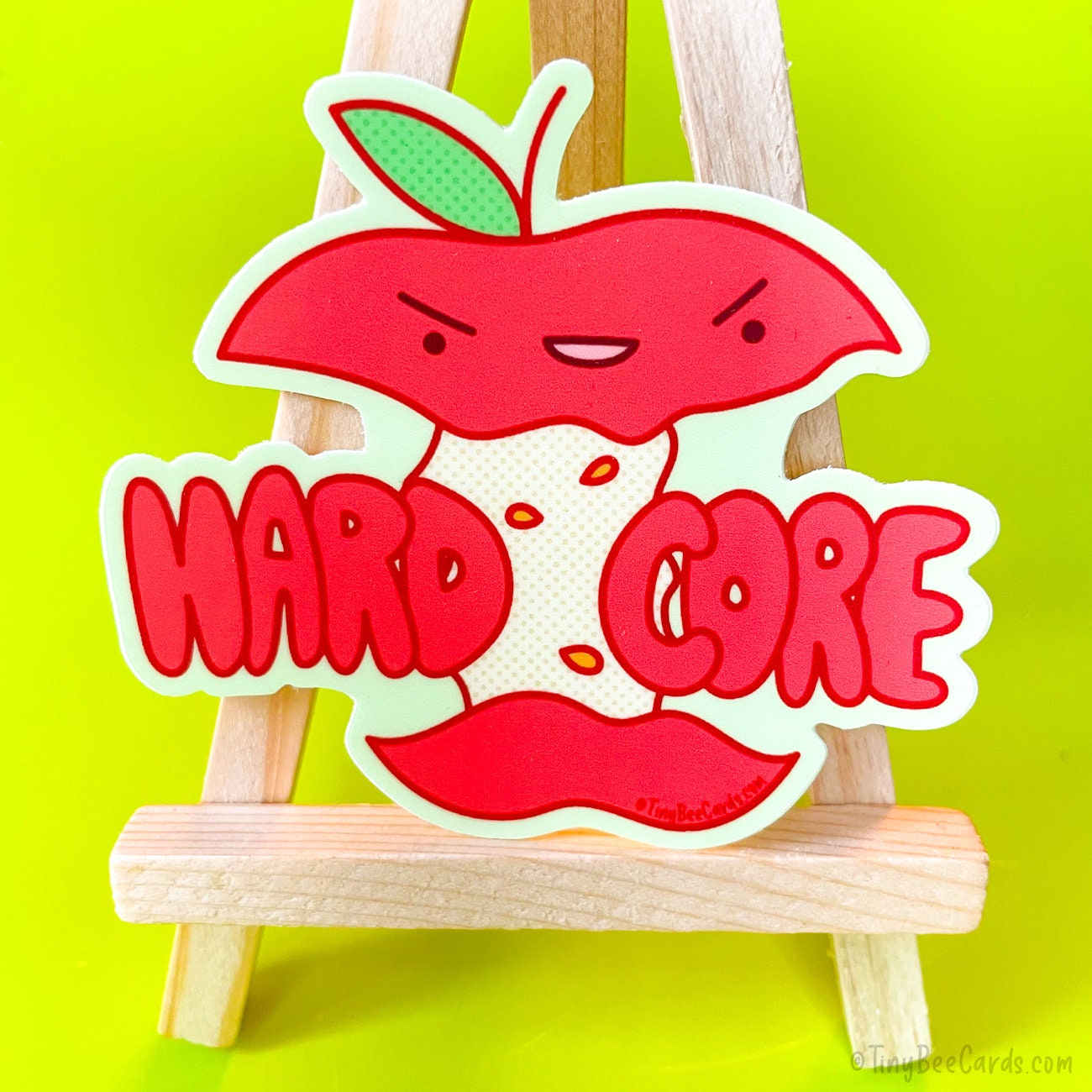 Hard Core Apple Vinyl Sticker - Etsy