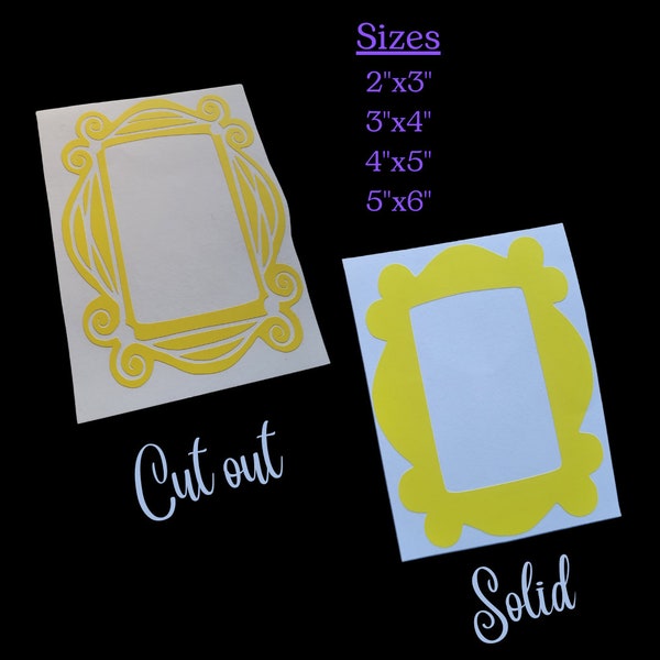 yellow friends frame, vinyl decal, friends frame sticker