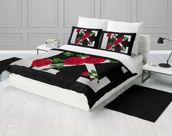 Bedroom Bedding Etsy - roblox logo duvet cover bedding set single etsy bed