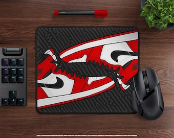 Retro Ones Sneakers Gaming Mouse Pad • Sneakerhead Gaming Mousepad, Sneaker Decor, Streetwear, Hypebeast Decor, Gaming Desk Accessories