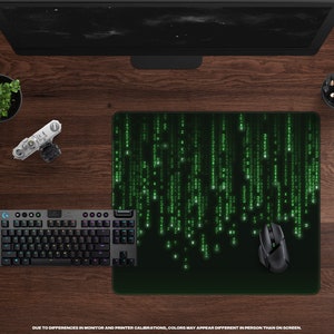 Unplug Desk Mat XL Gaming Mouse Pad, Large Mousepad, Extended Mousepad, Falling Matrix Code, Movie Theme Decor, Sci-fi Movie Lovers image 5