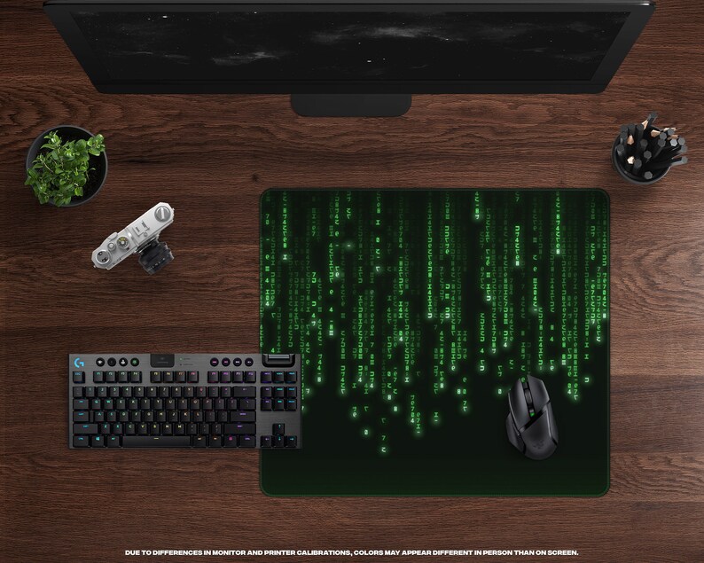 Unplug Desk Mat XL Gaming Mouse Pad, Large Mousepad, Extended Mousepad, Falling Matrix Code, Movie Theme Decor, Sci-fi Movie Lovers image 5