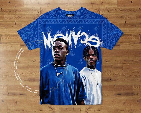 Menace T shirt Unisex Fit O dog Caine Blue Bandana Print 90 s