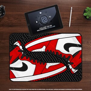 Retro Ones Gaming Desk Mat Hypebeast Sneaker Decor, XL MousePad, Large Gaming Mousepad, Mousepad XXL, Extra Large Desk Pad, Sneakerhead image 2