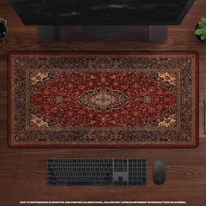 The Dude Desk Mat XL Gaming Mouse Pad, Large Mousepad, Extended Mousepad, Persian Rug Design, Movie Theme Decor, Gift for Movie Lovers image 1