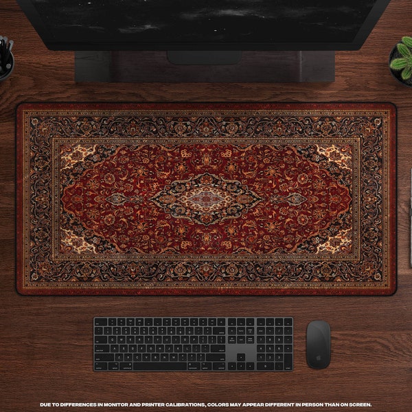 The Dude Desk Mat • XL Gaming Mouse Pad, Large Mousepad, Extended Mousepad, Persian Rug Design, Movie Theme Decor, Gift for Movie Lovers