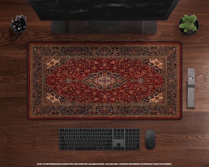 The Dude Desk Mat XL Gaming Mouse Pad, Large Mousepad, Extended Mousepad, Persian Rug Design, Movie Theme Decor, Gift for Movie Lovers image 1