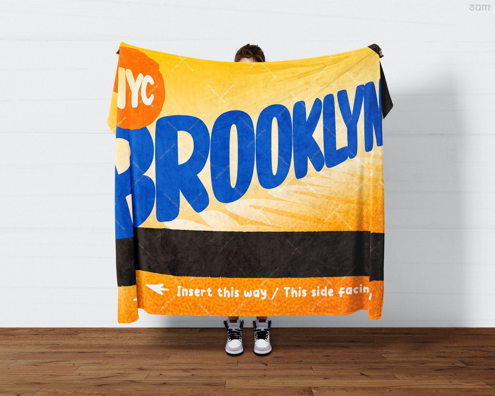 Brooklyn NYC Subway Throw Blanket New York City Train Card Etsy