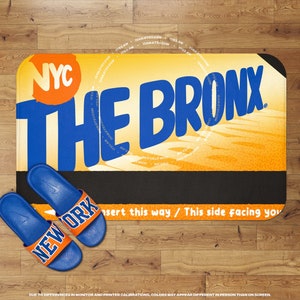 The Bronx NYC Subway Plush Mat • New Yorkers, Train Card, New York Home Decor, Housewarming Gift, NY Souvenir, Bath Decor Accessories