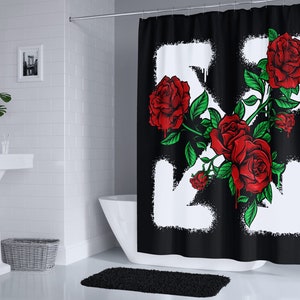 black louis vuitton shower curtain
