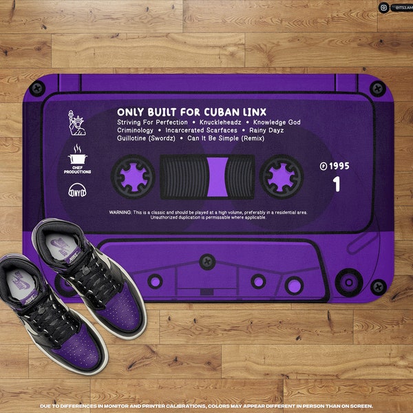 Purple Tape Plush Mat • New York Rap • Streetwear Home Accessories • Music Studio Room Ideas • Hip-Hop Bedroom and Bathroom Decor