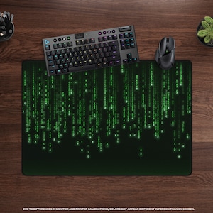 Unplug Desk Mat XL Gaming Mouse Pad, Large Mousepad, Extended Mousepad, Falling Matrix Code, Movie Theme Decor, Sci-fi Movie Lovers image 3